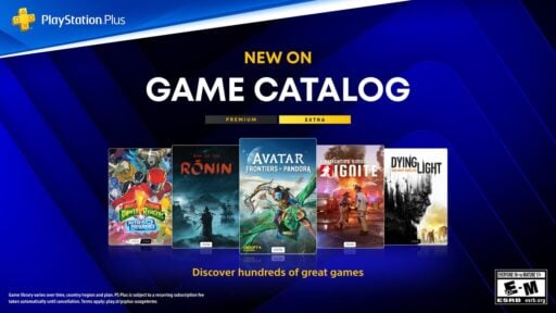 PlayStation Plus Game Catalog July 2026 graphic featuring Rise of the Ronin, Avatar: Frontiers of Pandora, Firefighting Simulator: Ignite, Dying Light, and Mighty Morphin Power Rangers: Rita’s Rewind.
