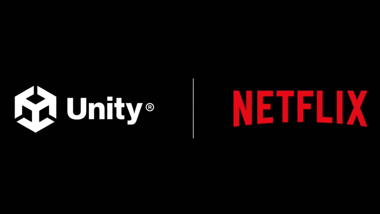 Unity and Netflix logos for the dedicated Netflix Games engine announcement.