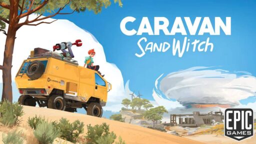 Caravan SandWitch artwork showing the yellow van on Cigalo with the Epic Games logo.