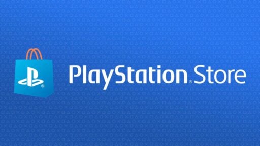 PlayStation Store logo on a blue background