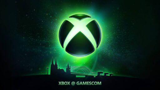 XBOX logo above the Cologne skyline with XBOX at Gamescom text.