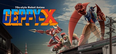 70s-style Robot Anime Geppy-X game banner - find where to play in the cloud