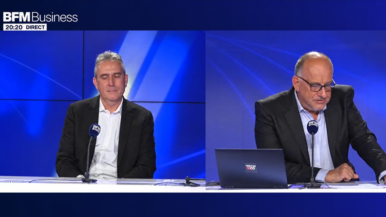 Blacknut CEO Olivier Avaro with François Sorel during a BFM Business Tech & Co interview