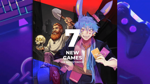 Boosteroid banner image for 7 new games coming to the service