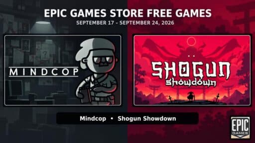 Epic Games Store Free Games feature image for Mindcop and Shogun Showdown, free September 17 to September 24, 2026.