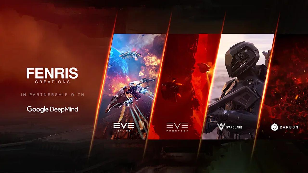 Fenris Creations and Google DeepMind partnership artwork featuring EVE Online, EVE Frontier and EVE Vanguard