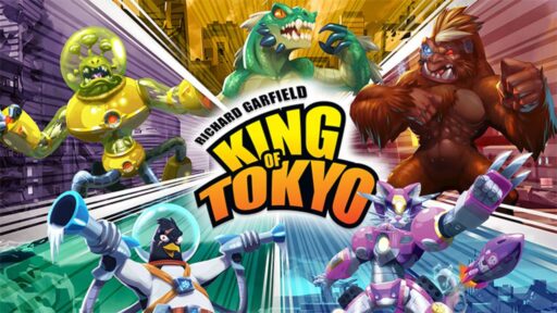 King of Tokyo artwork featuring several colourful monsters surrounding the game logo
