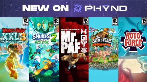 PHYND graphic showing Asterix & Obelix XXL 3, The Smurfs 2, Monsieur PAF, New Joe and Mac, and Roto Force