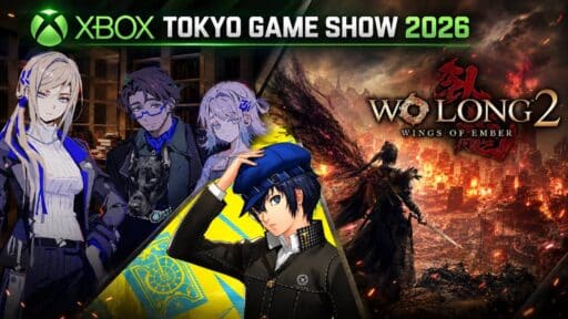 XBOX Tokyo Game Show 2026 graphic featuring Faraday Blues, Persona 4 Revival, and Wo Long 2: Wings of Ember.
