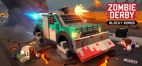 Zombie Derby: Blocky Roads game banner - find out how to play with cloud gaming