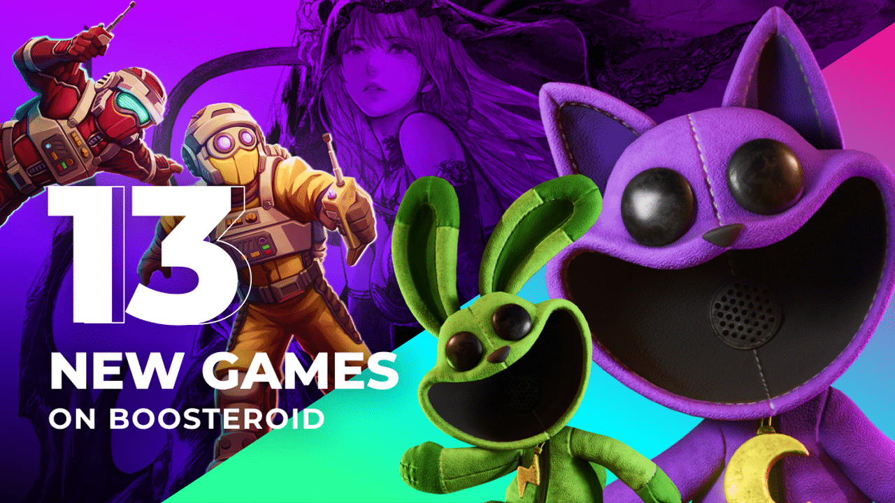 Boosteroid banner image for 13 new games coming to the cloud in October