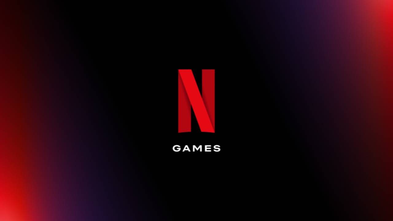 Netflix Games logo on a dark background with red and purple lighting.