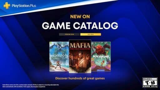 PlayStation Plus Game Catalog for October 2026 featuring Mafia: The Old Country, Horizon Forbidden West, and Mycopunk.